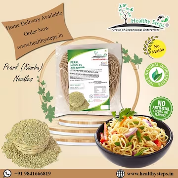 Healthy Steps Pearl (Kambu) Noodles original product advertisement